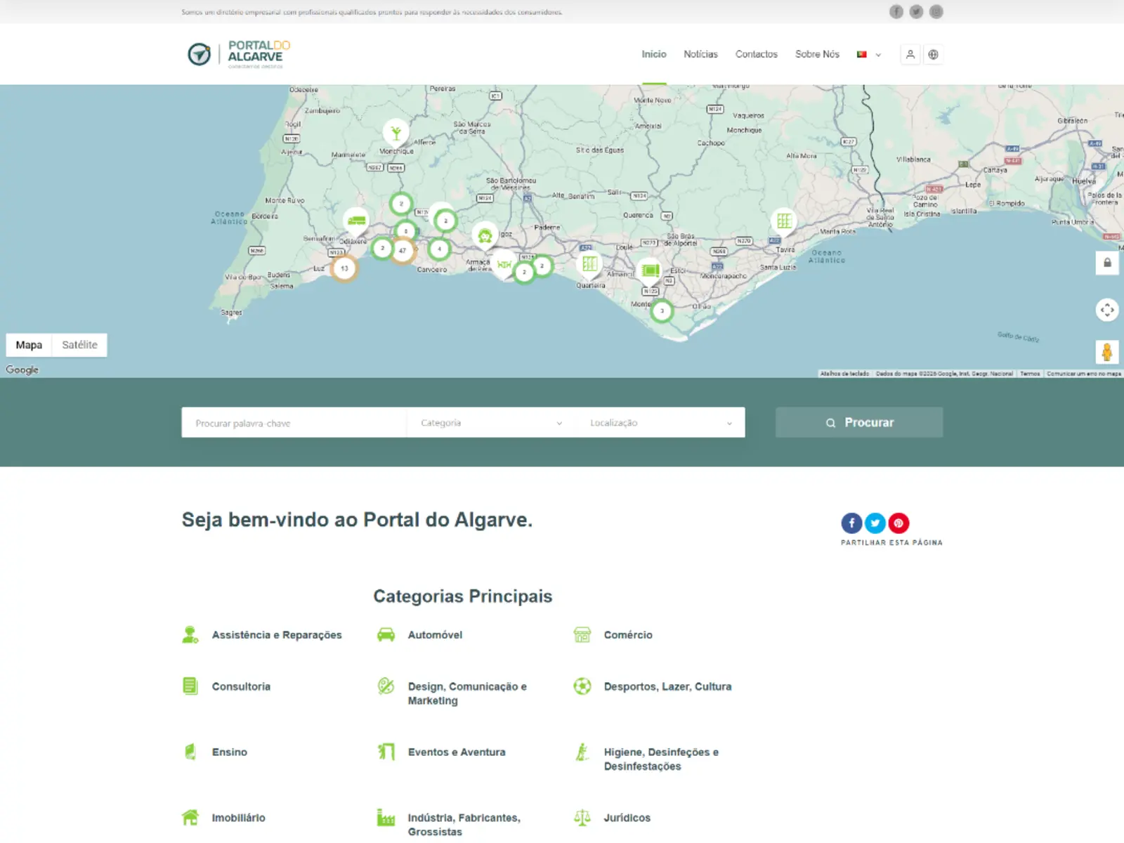 Capa do projeto Portal do Algarve